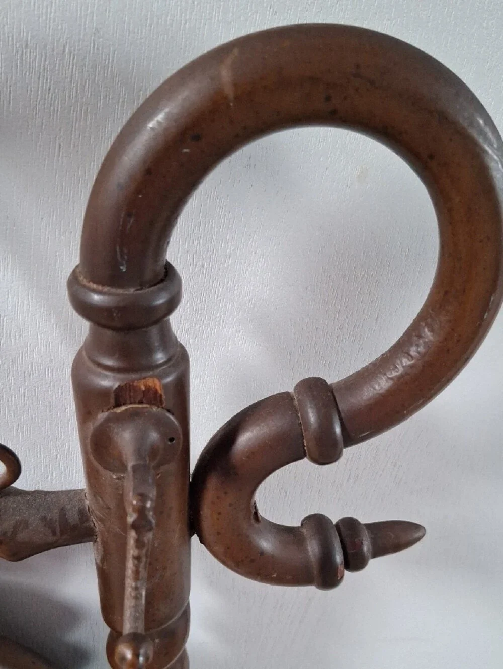Antique/vintage Victorian-style turned wood entryway hat and coat rack & Mirror